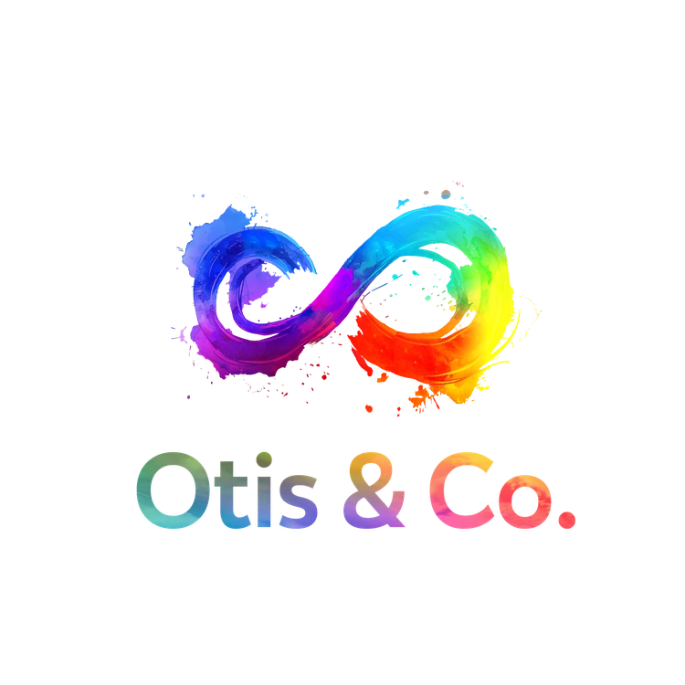 Colourful Otis and Co. logo printed on the office wall